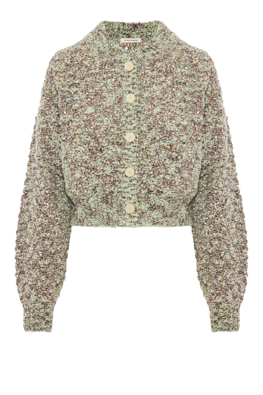Gianna wool and cotton cardigan in sea green