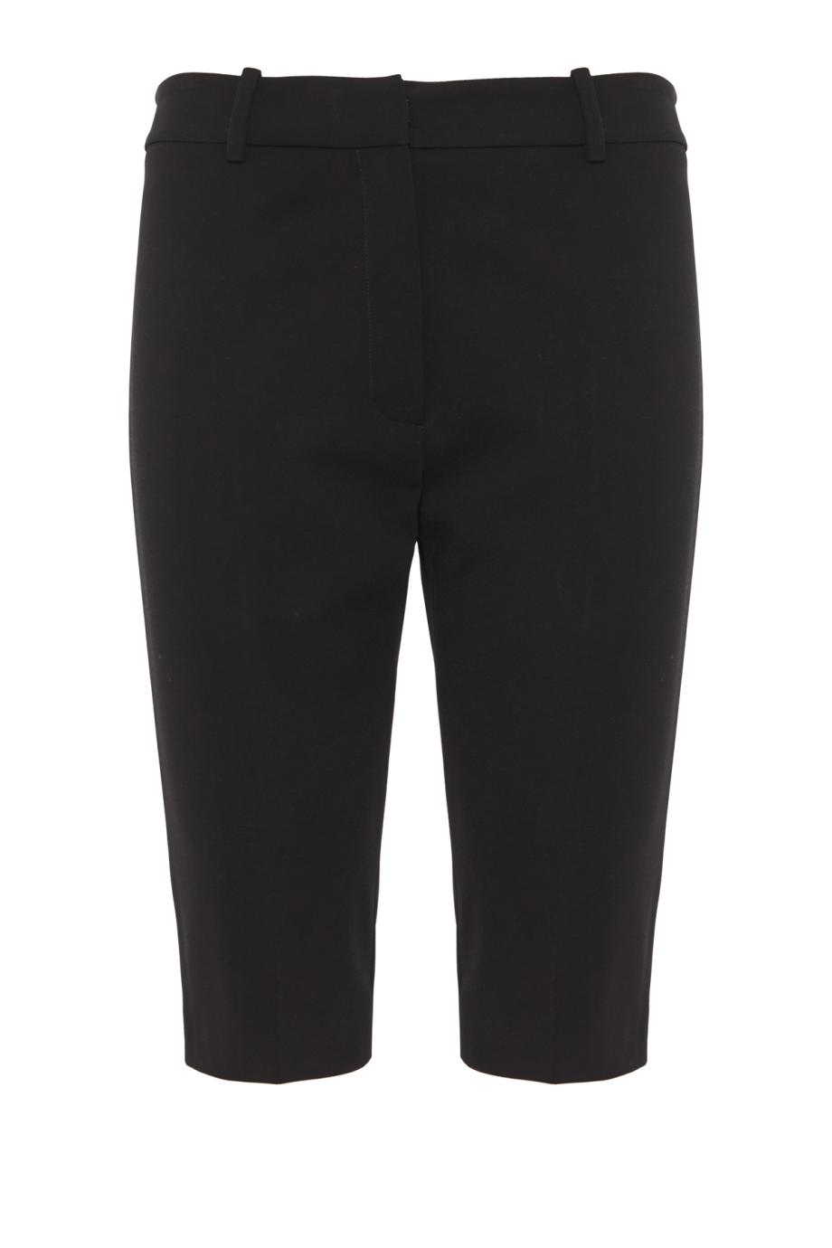 Viscose-blend capri pants in black