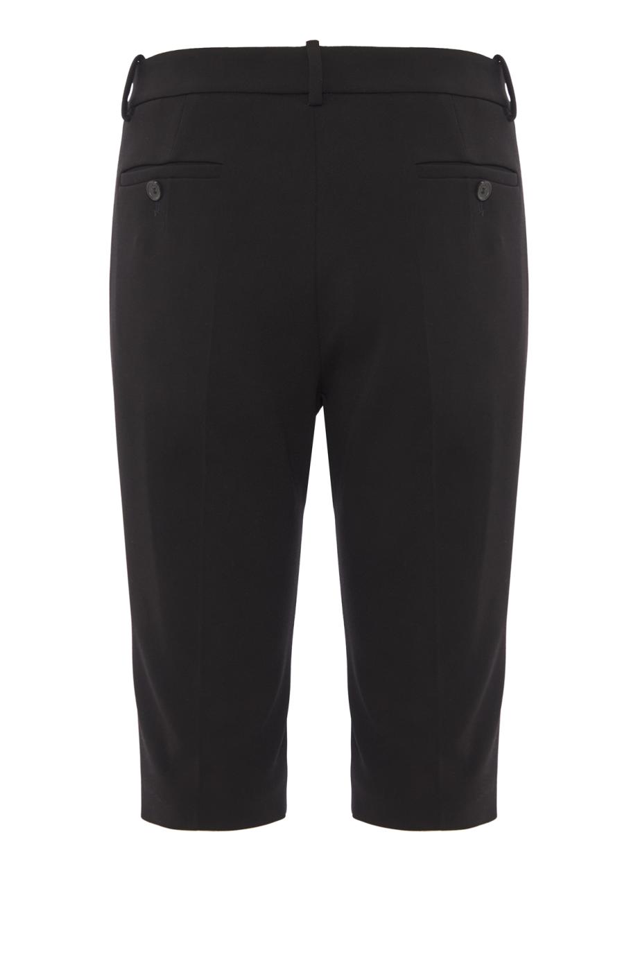 Viscose-blend capri pants in black