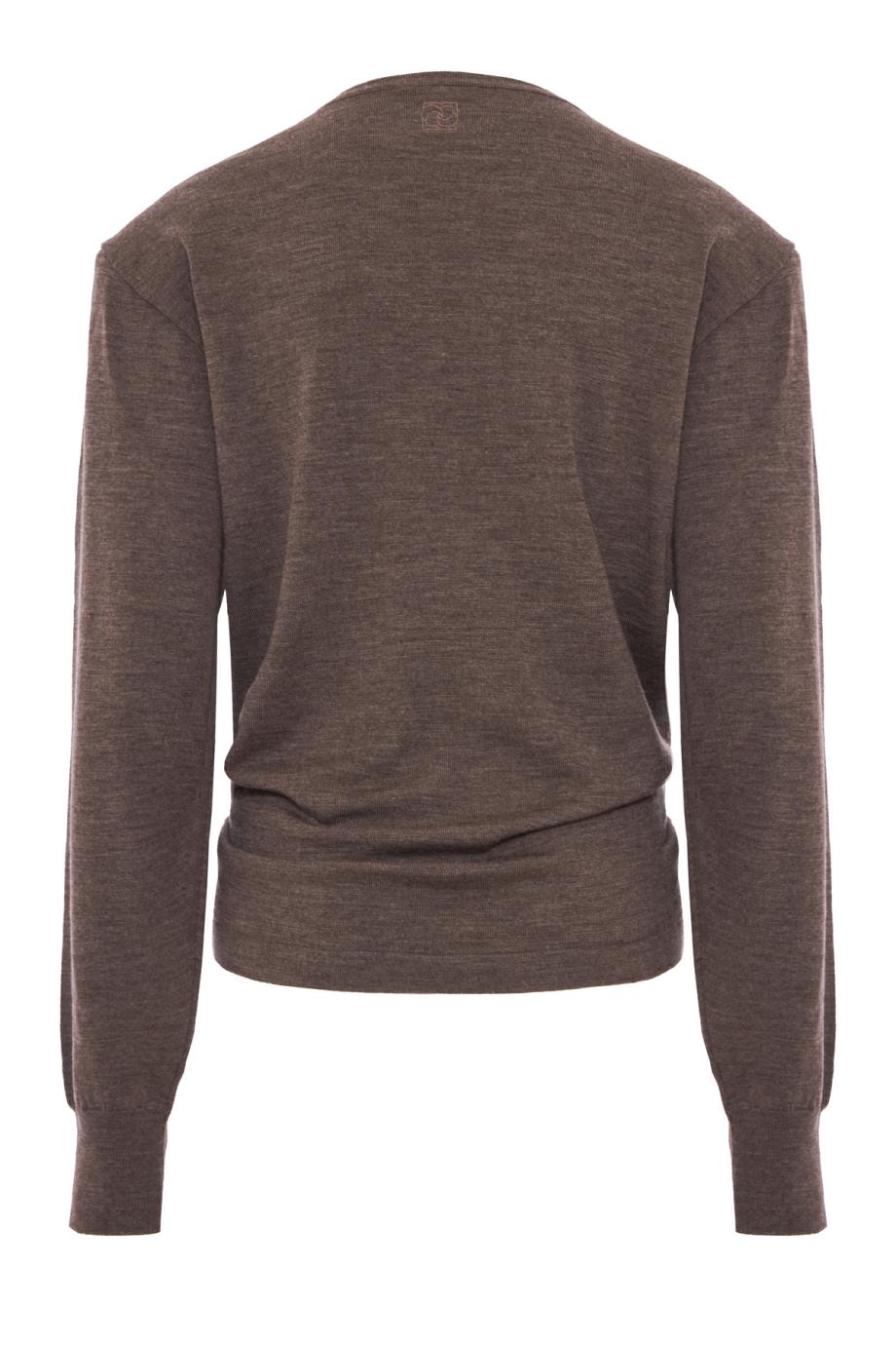 Knotted wool sweater in brown