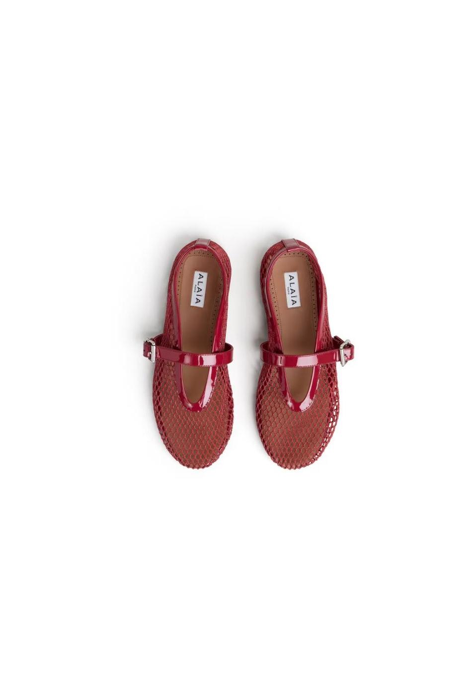 Le Ballerine fishnet rouge carmin 