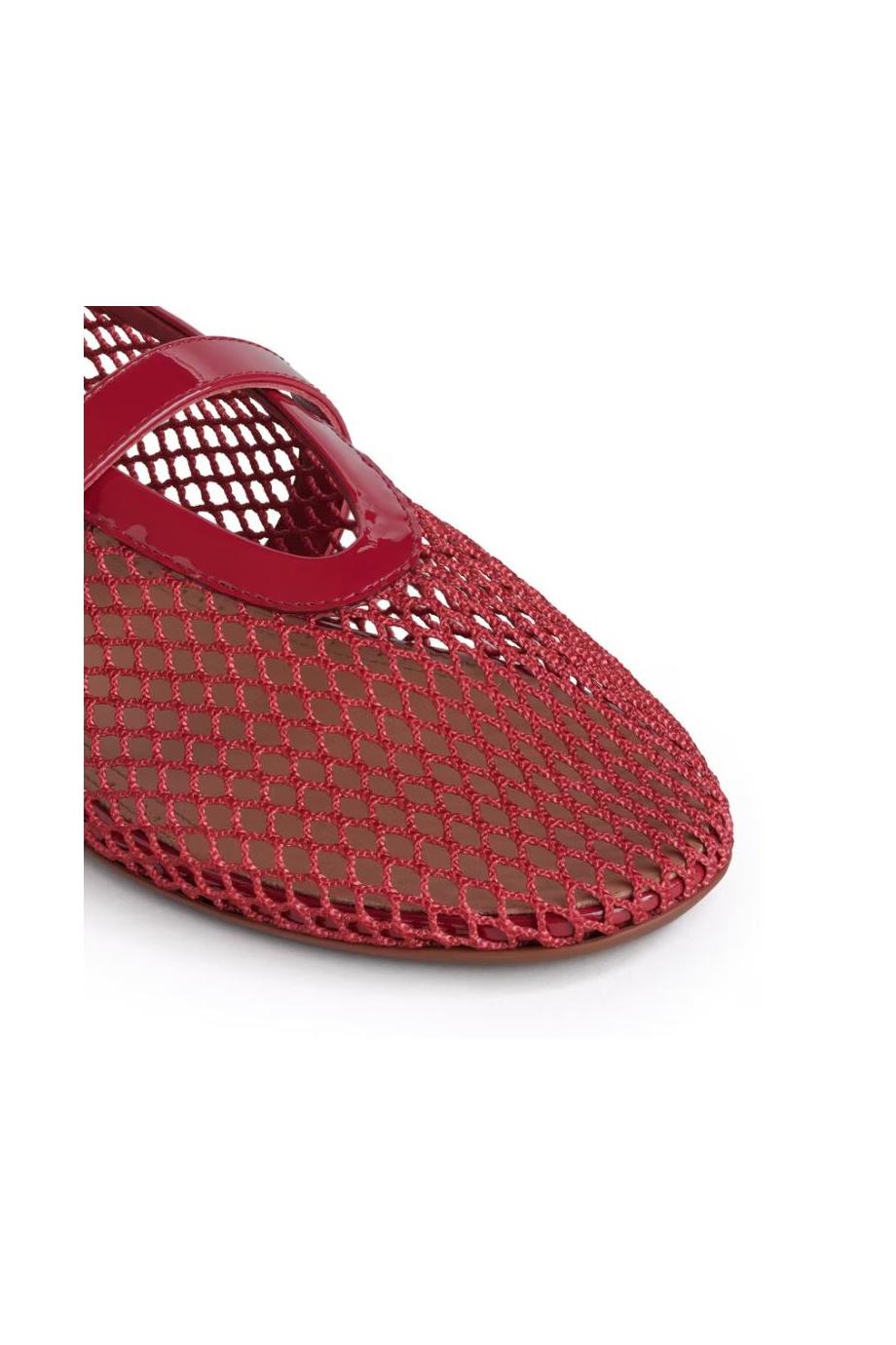 Le Ballerine fishnet rouge carmin 