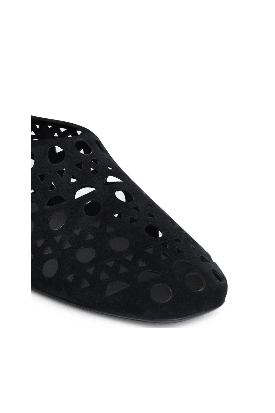Neo Vienne suede slippers in black 