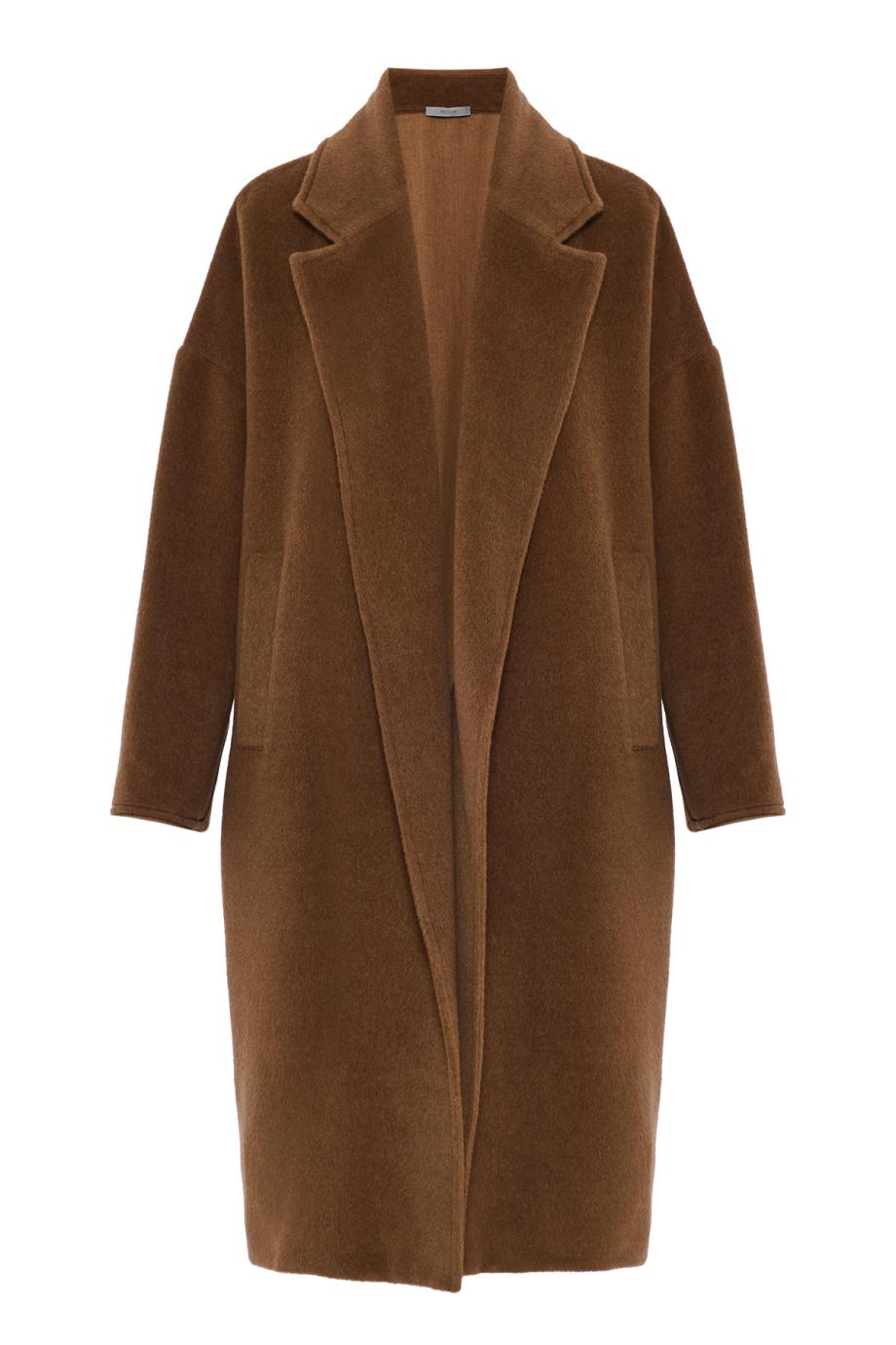 Llama and wool oversized coat in bronzo