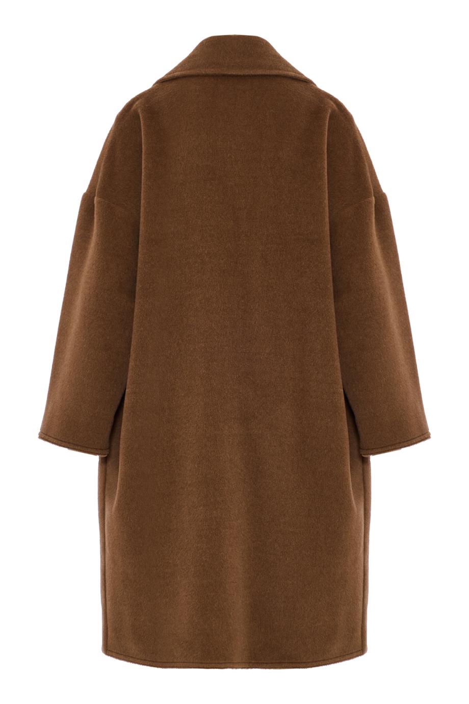 Llama and wool oversized coat in bronzo