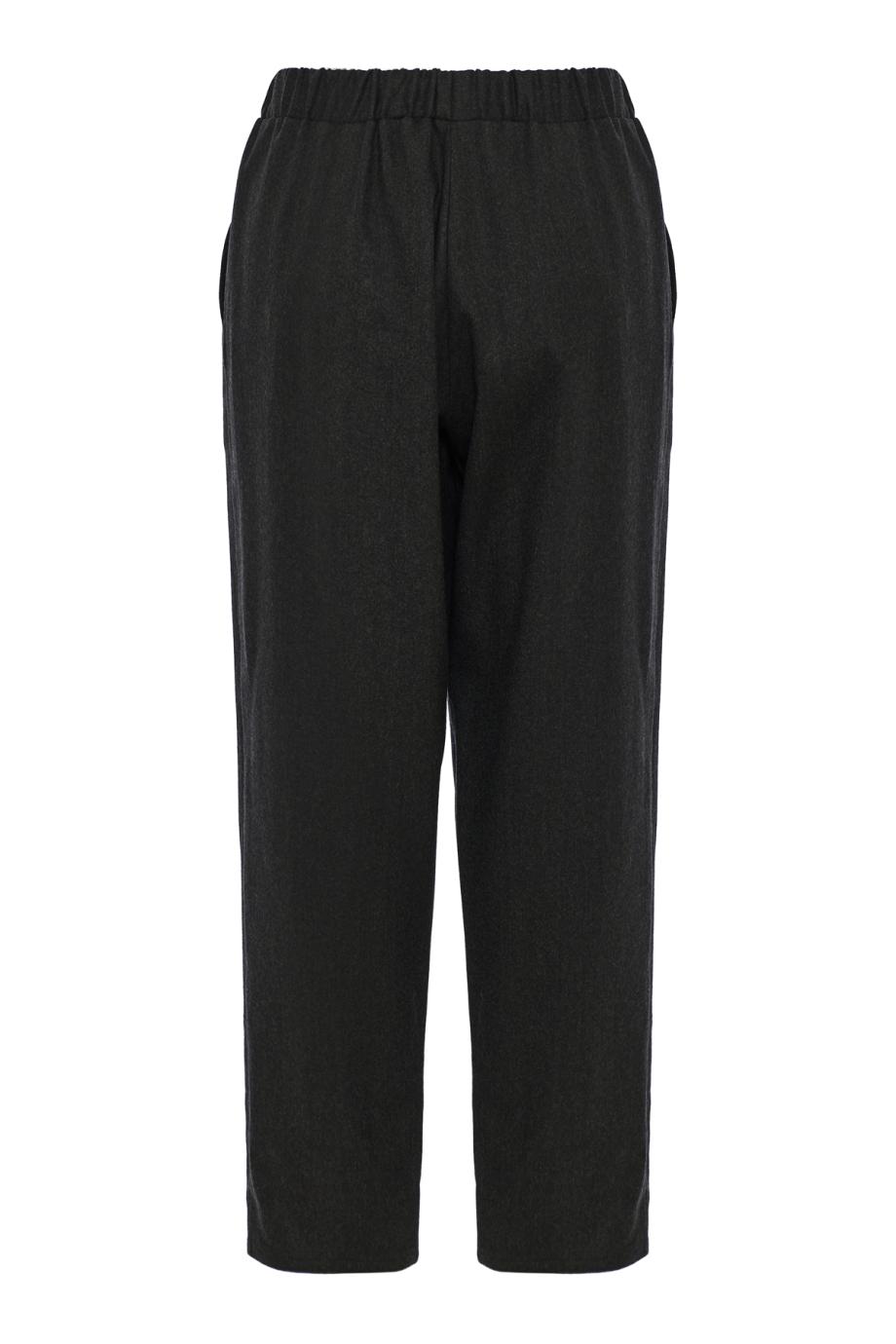 Wool flannel carrot pants in moss