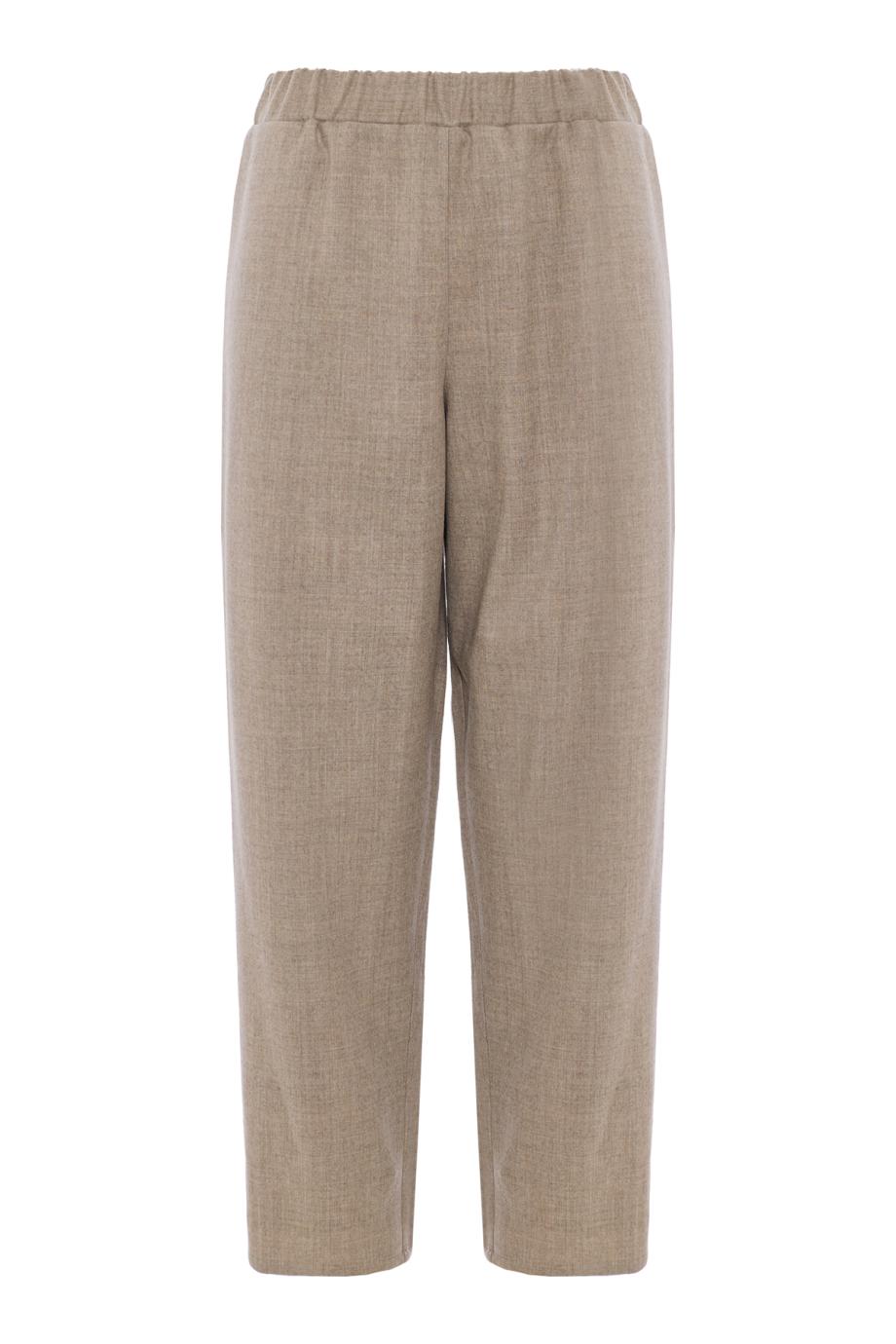 Wool flannel carrot pants in oatmeal