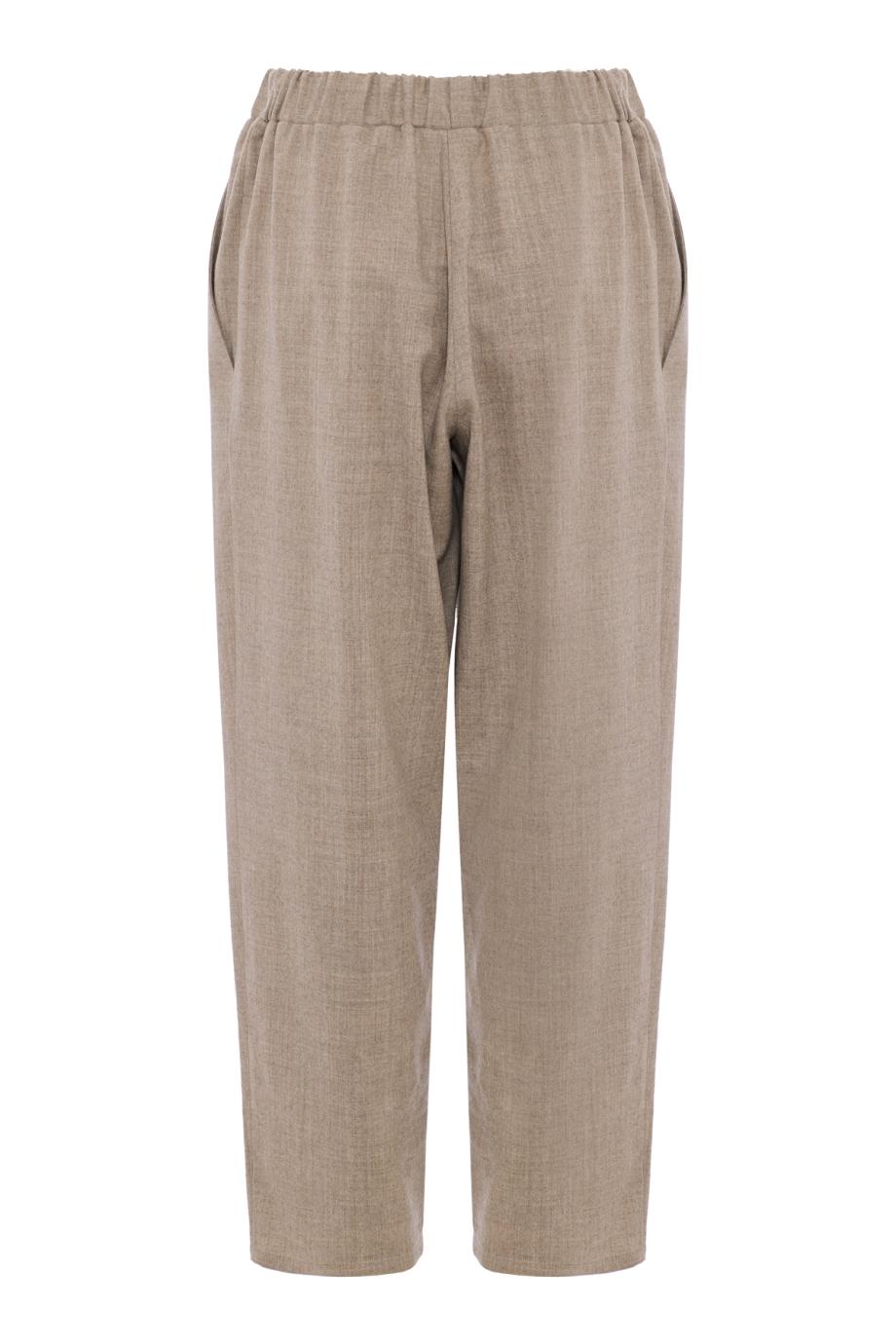 Wool flannel carrot pants in oatmeal