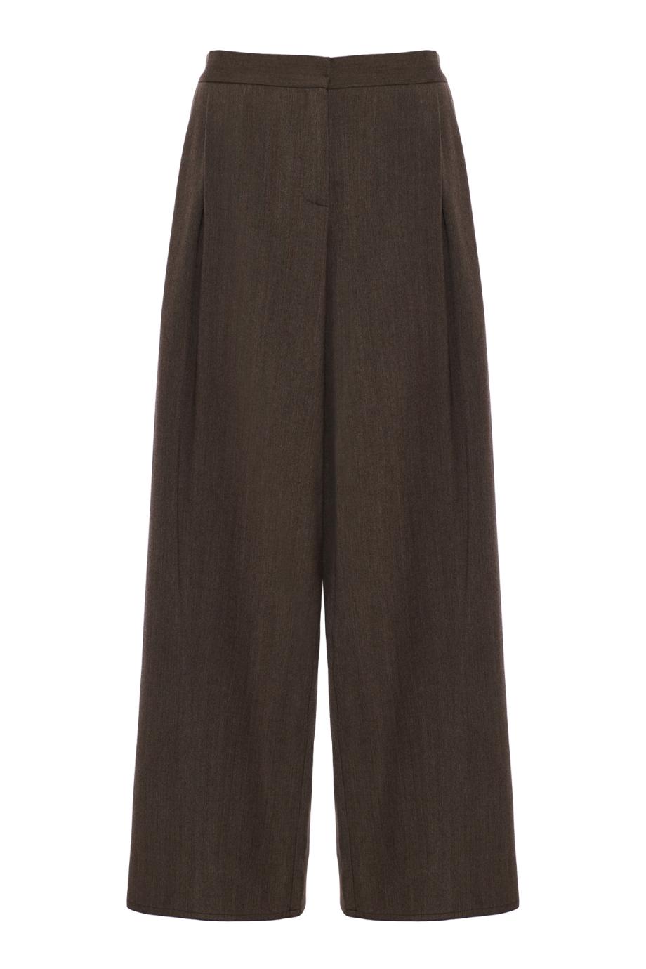 Wool and cashmere pants in dark taupe