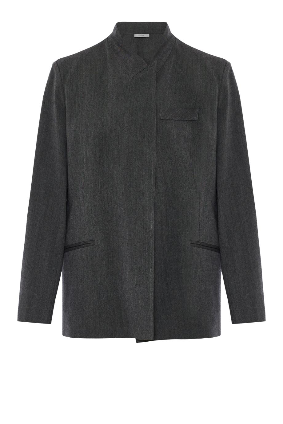 Wool and cashmere herringbone blazer in charcoal