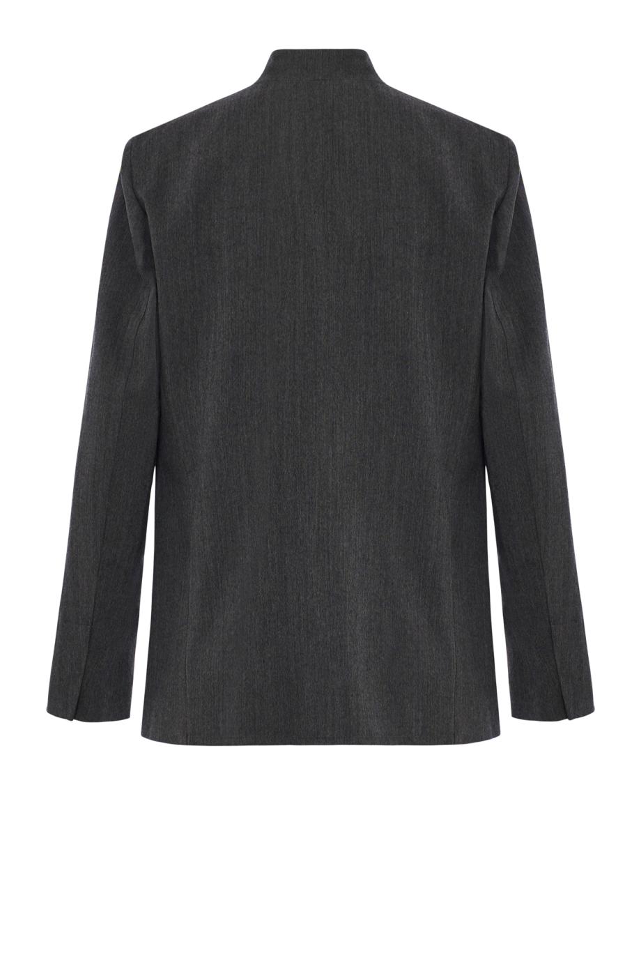 Wool and cashmere herringbone blazer in charcoal
