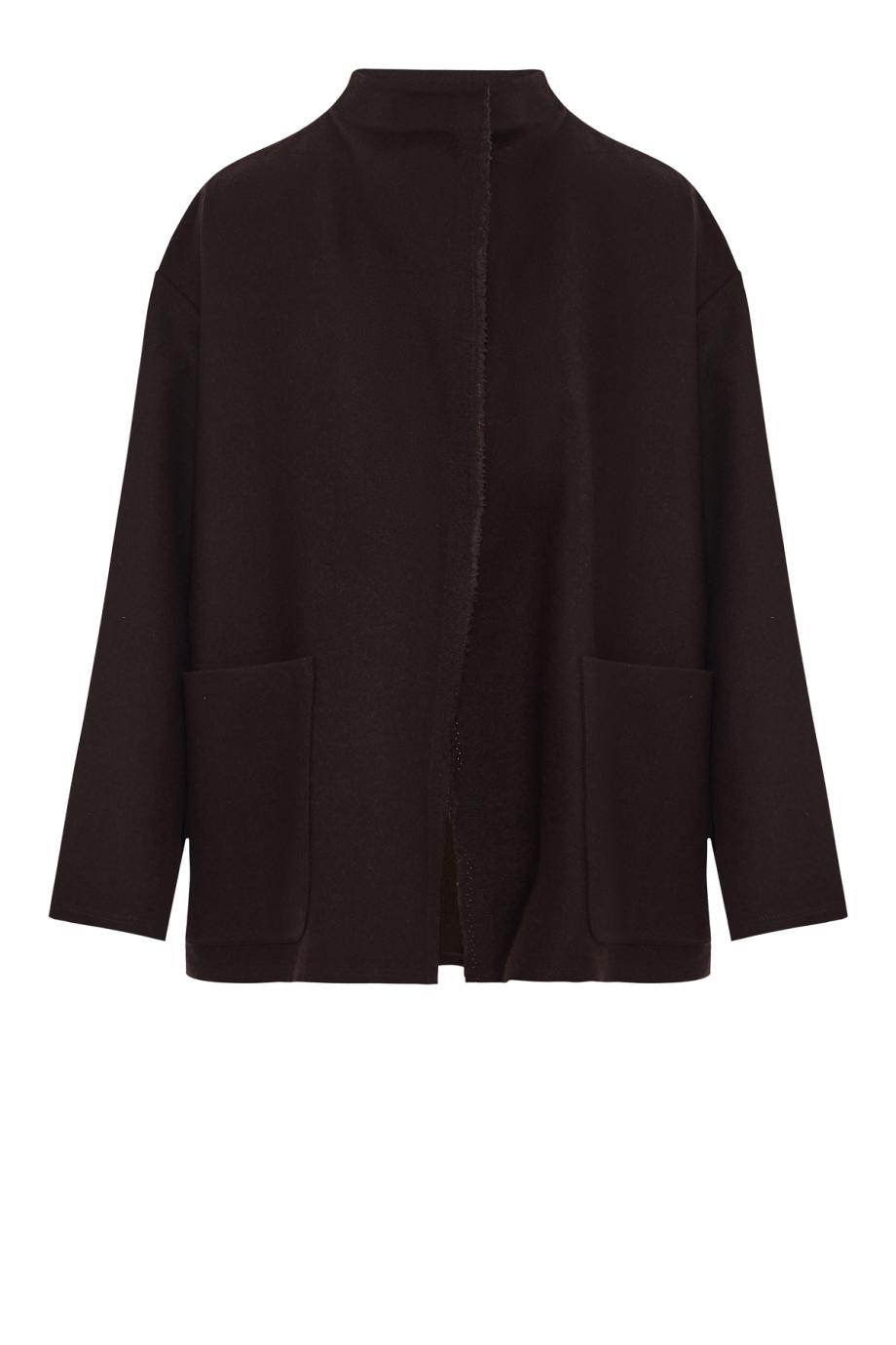 Wool cocoon jacket in ebano