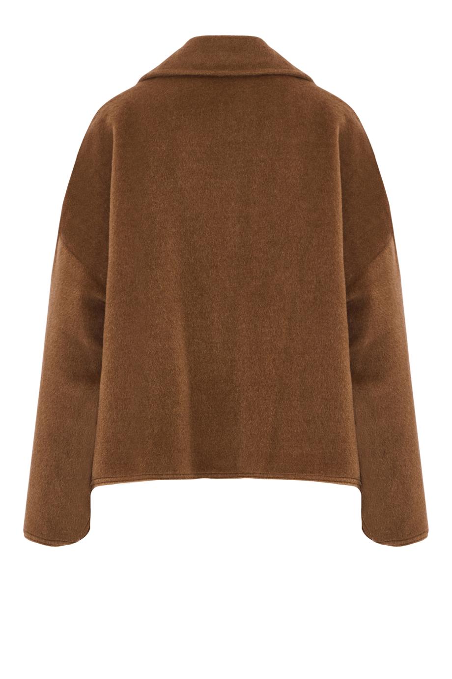 Llama and wool oversized jacket in bronzo