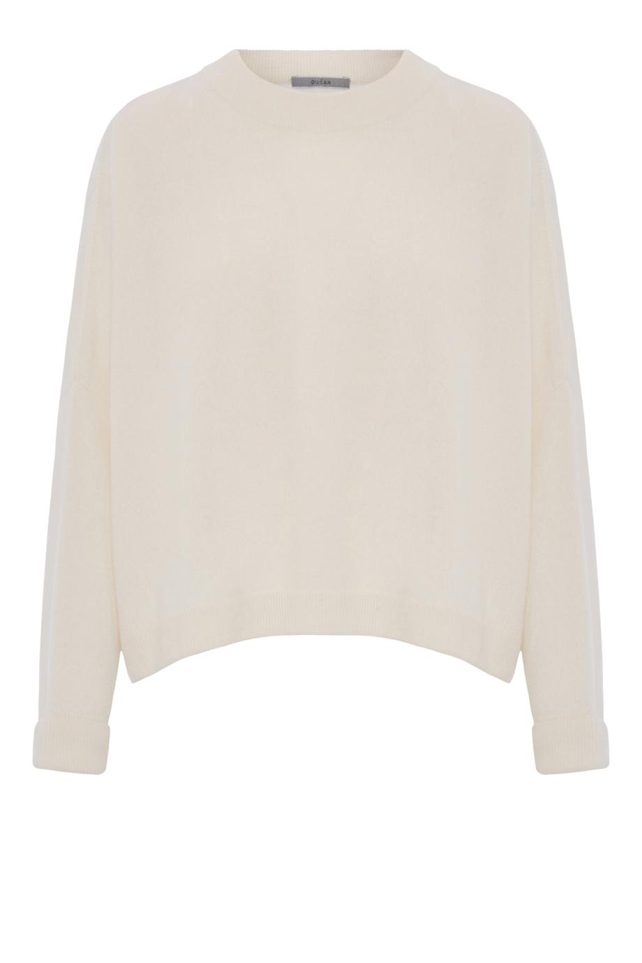 Cashmere crew neck sweater in bone