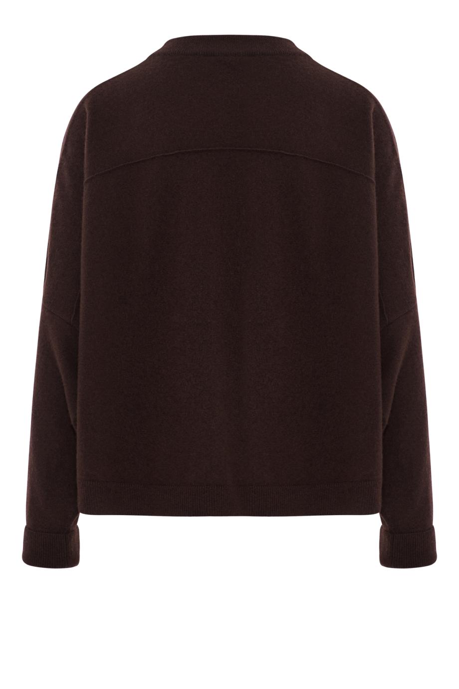 Cashmere crew neck sweater in truffle