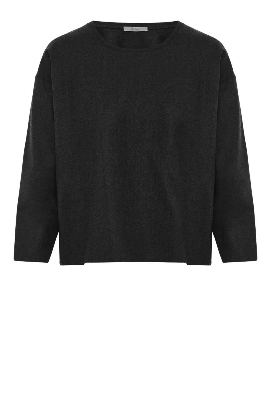 Wool flannel-twill T-shirt in moss