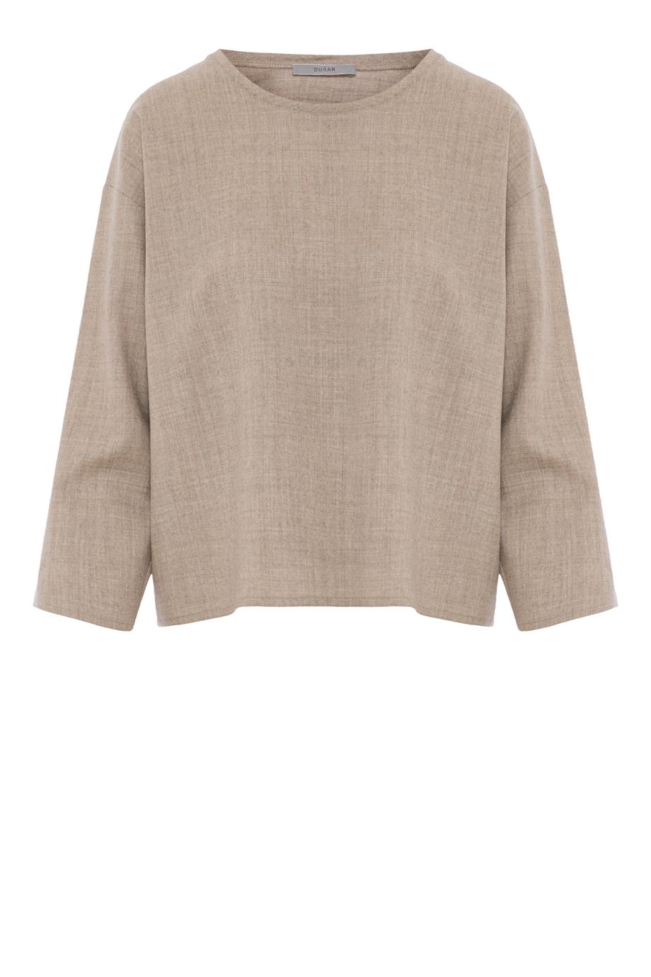 Wool flannel-twill T-shirt in oatmeal