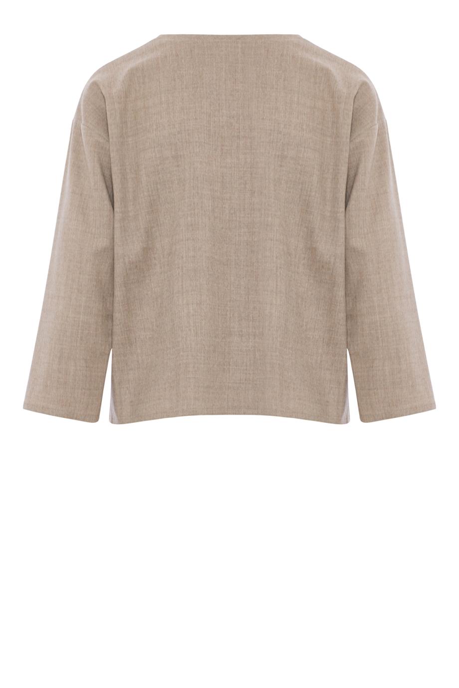 Wool flannel-twill T-shirt in oatmeal