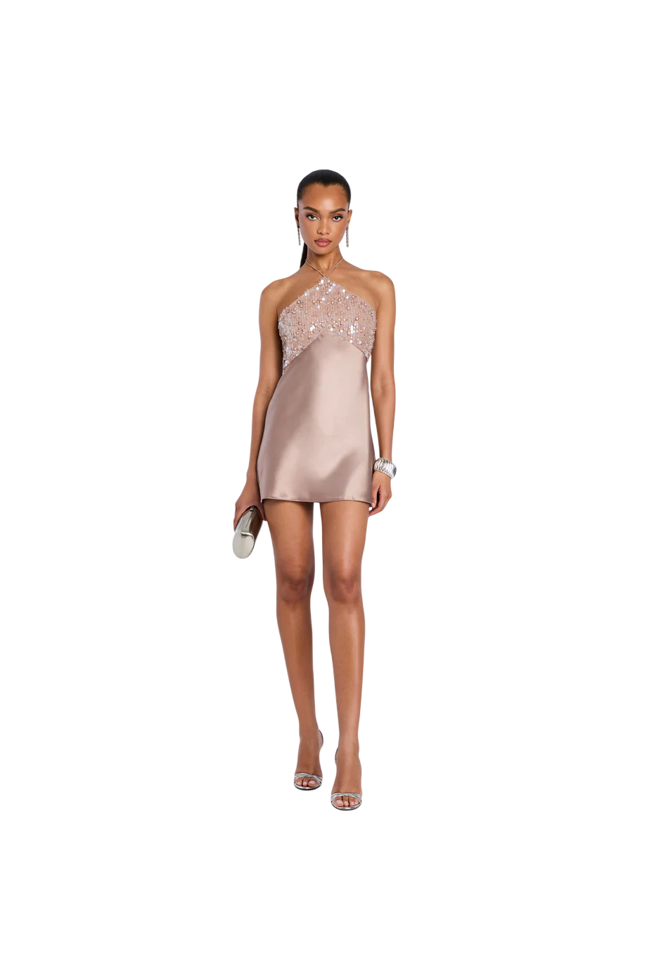 The Jeanne mini dress in truffle