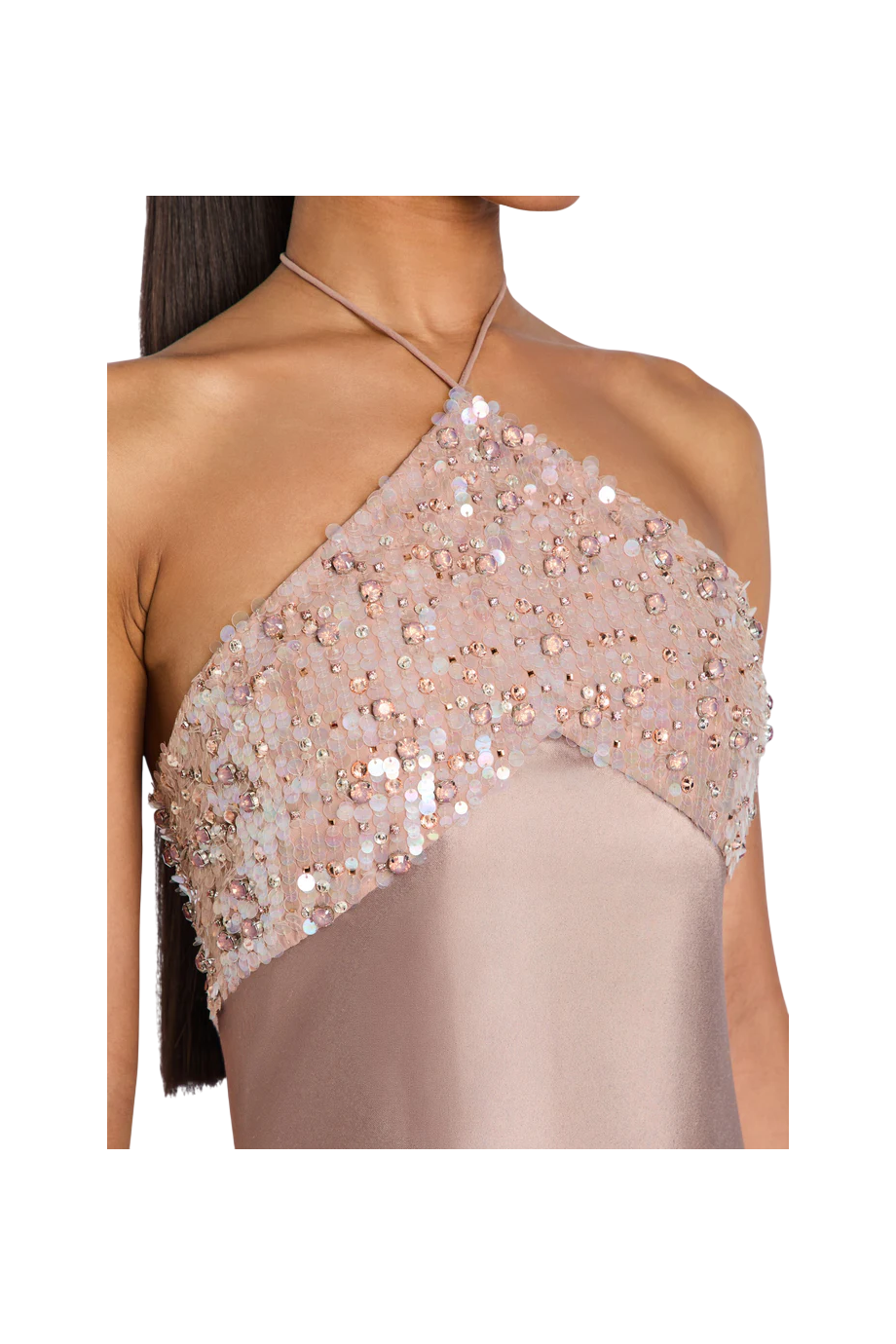 The Jeanne mini dress in truffle