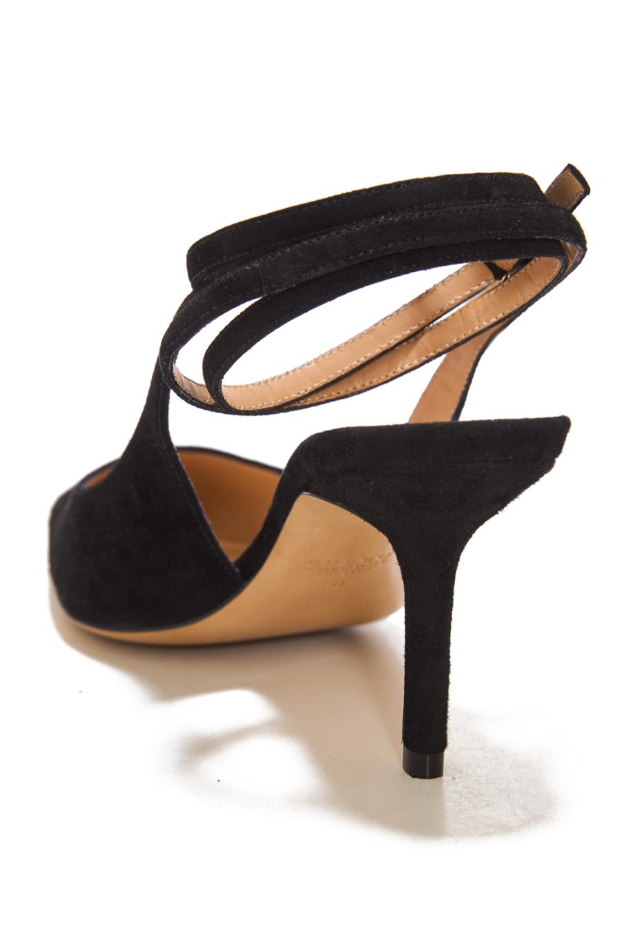 75 suede ankle-strap slingback pumps in black