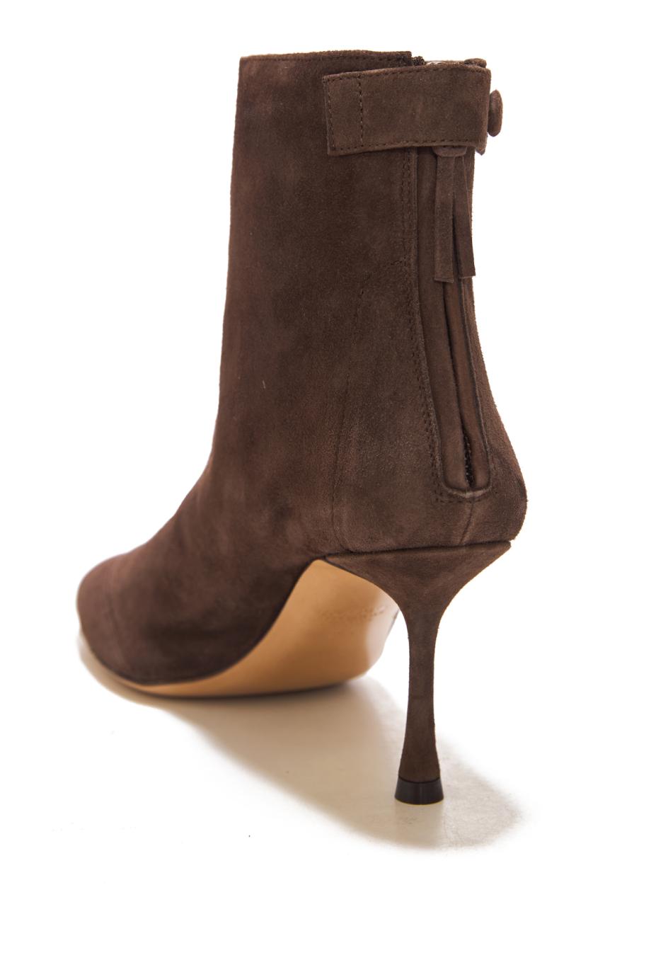 75 suede ankle booties in cacao