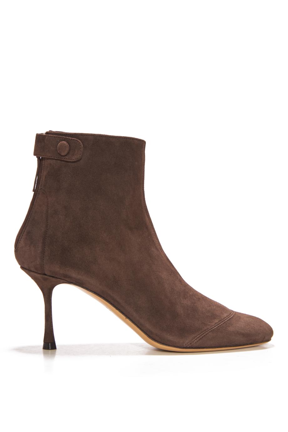 75 suede ankle booties in cacao