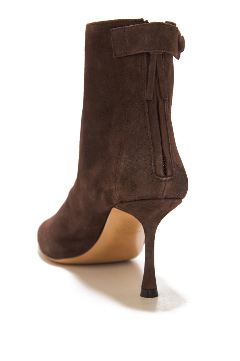 75 suede ankle booties in cacao