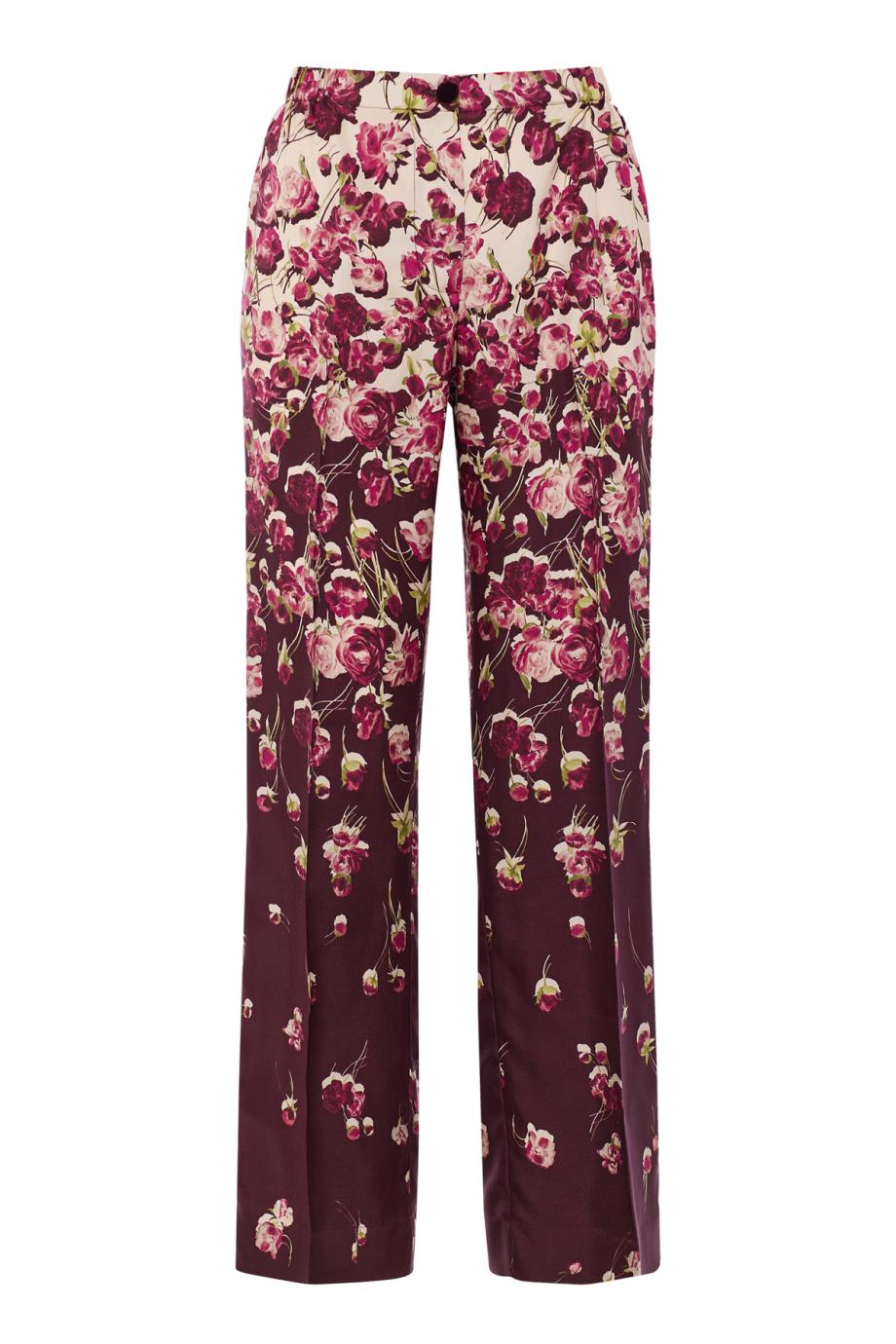 Etere silk pajama pants in bordeaux