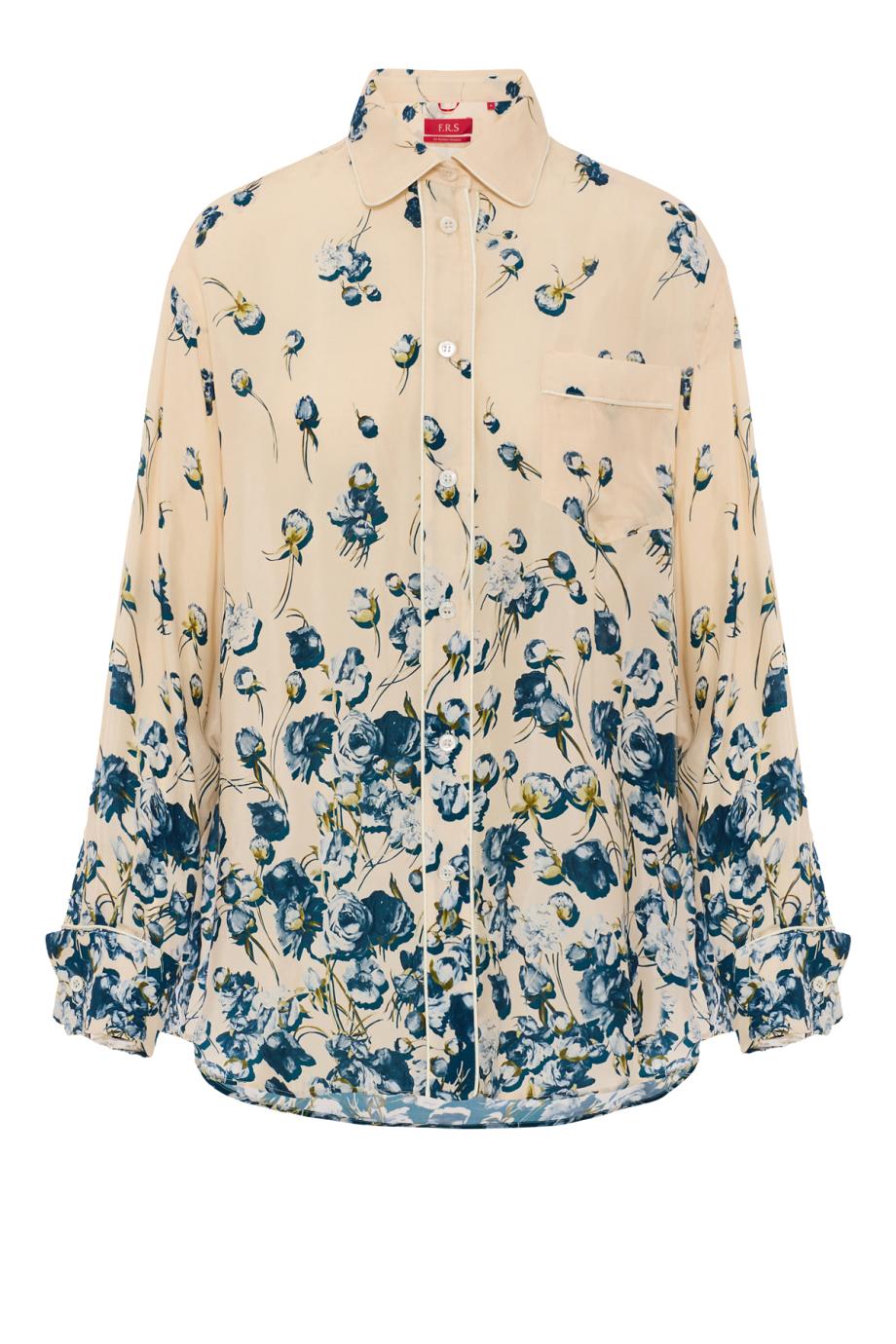 Aether cupro floral shirt in ivory
