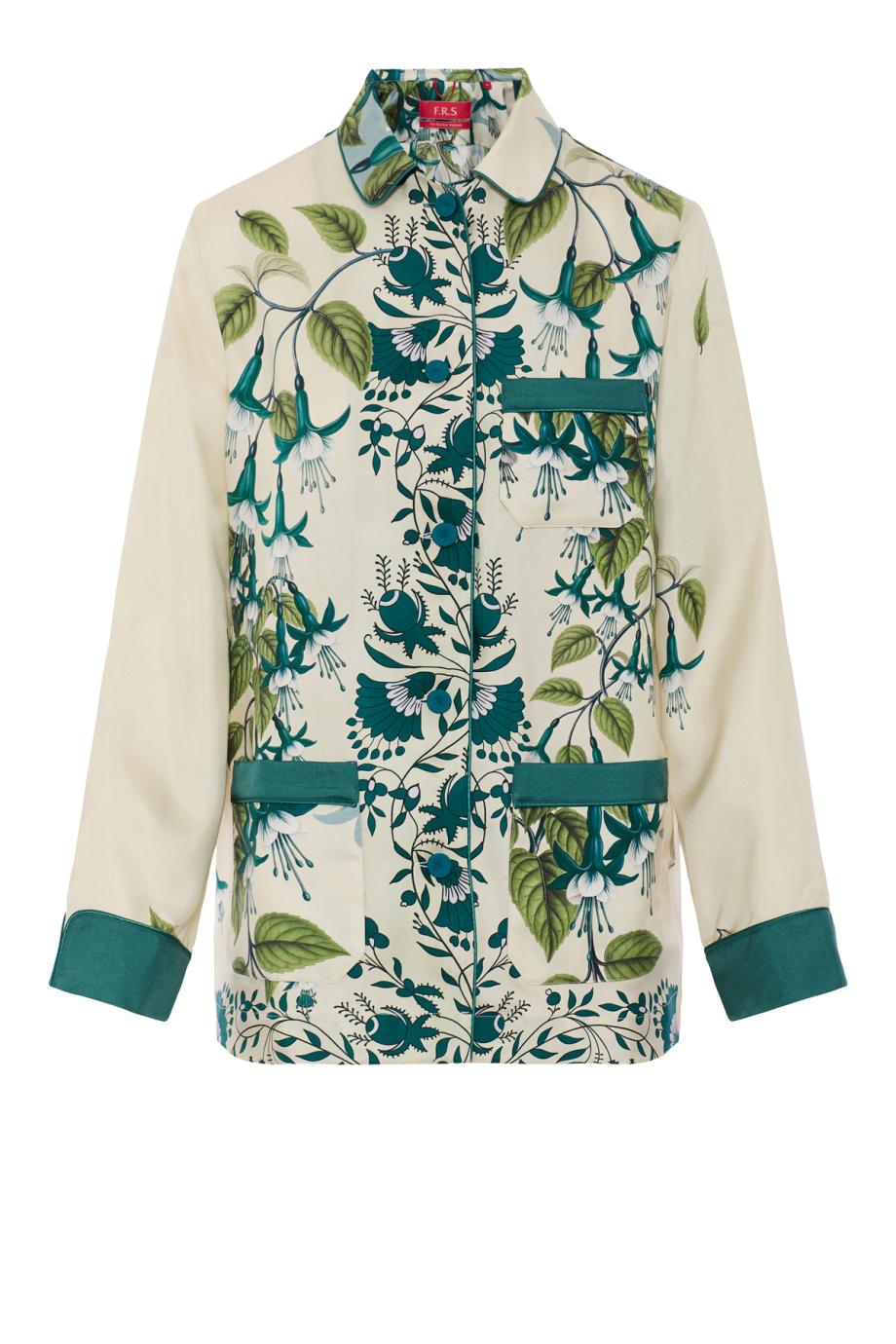 Ceto cupro pajama shirt in ivory