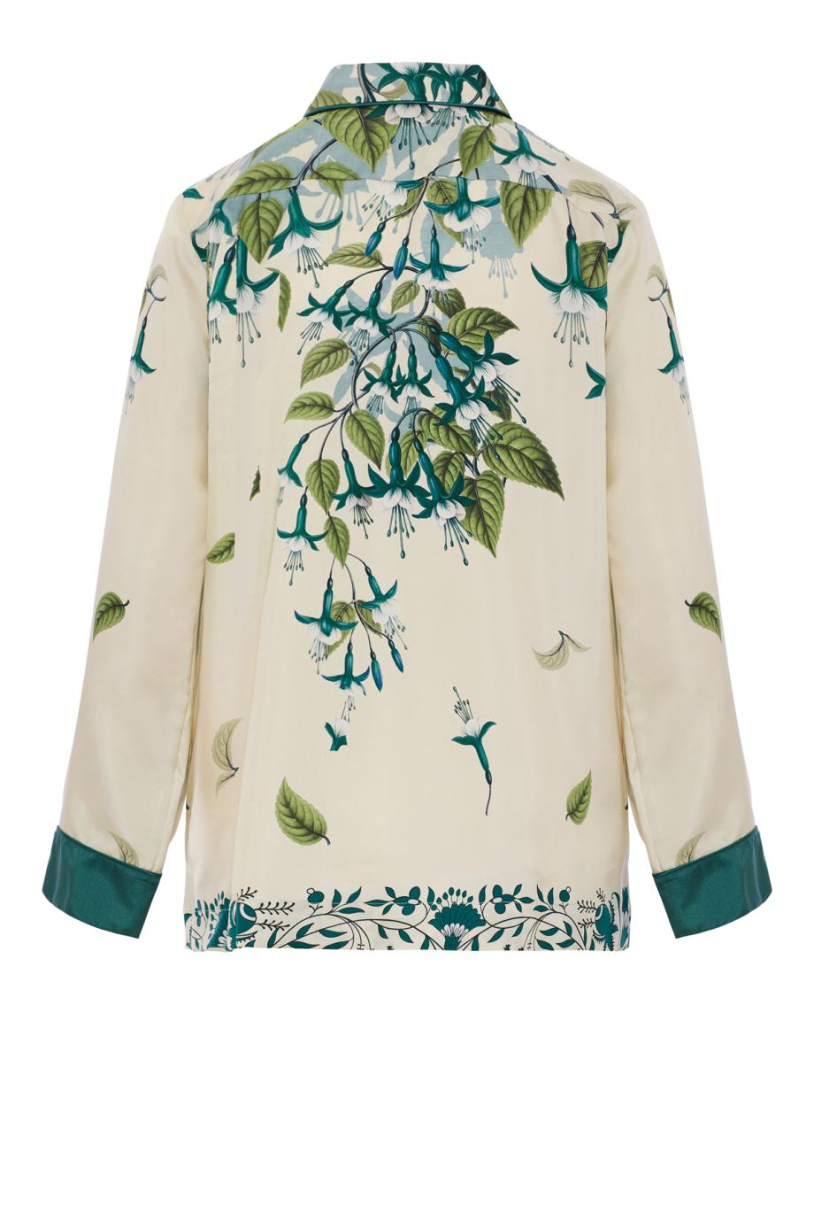 Ceto cupro pajama shirt in ivory