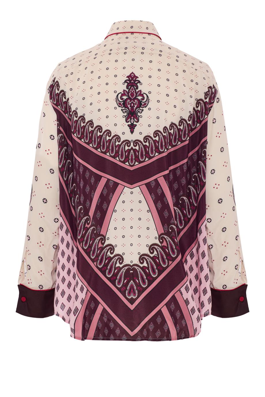 Aether silk-viscose piped shirt in rose
