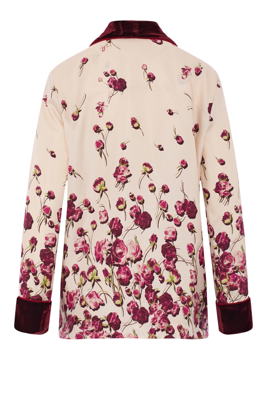 Karpo silk double-breasted jacket in bordeaux