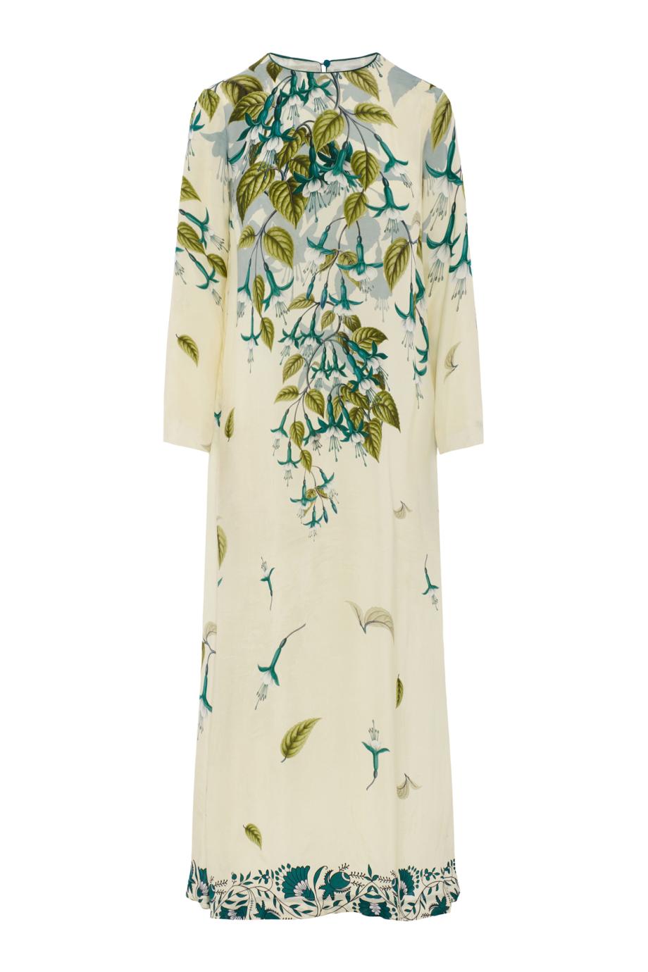 Delfino silk-viscose maxi dress in ivory