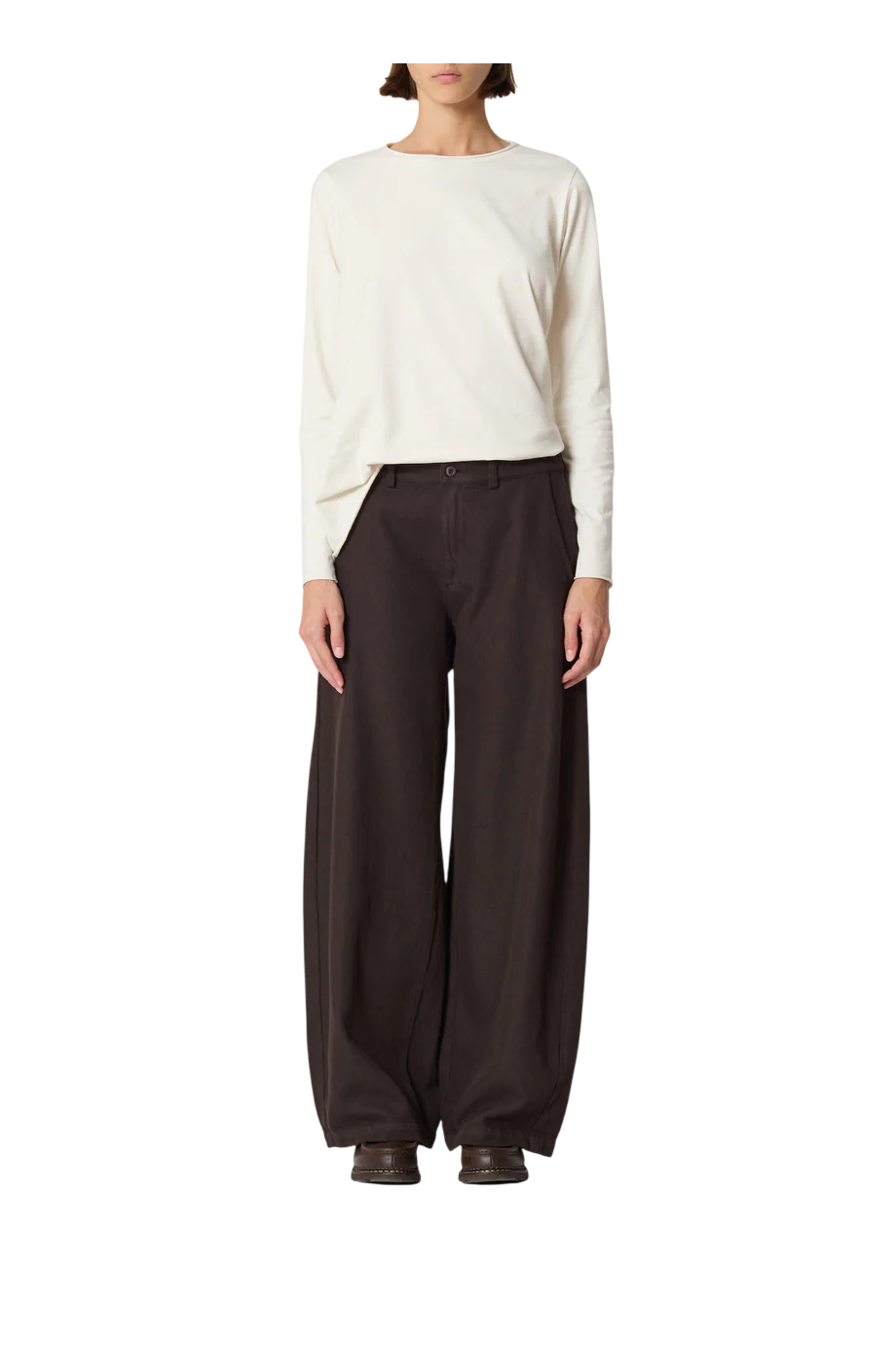 Cotton corduroy pants in cacao