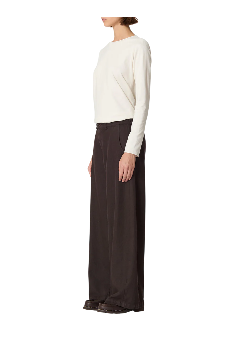 Cotton corduroy pants in cacao