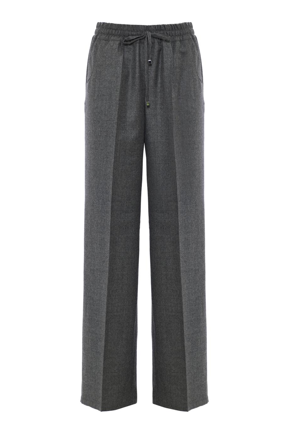 Wool drawstring pants in grey
