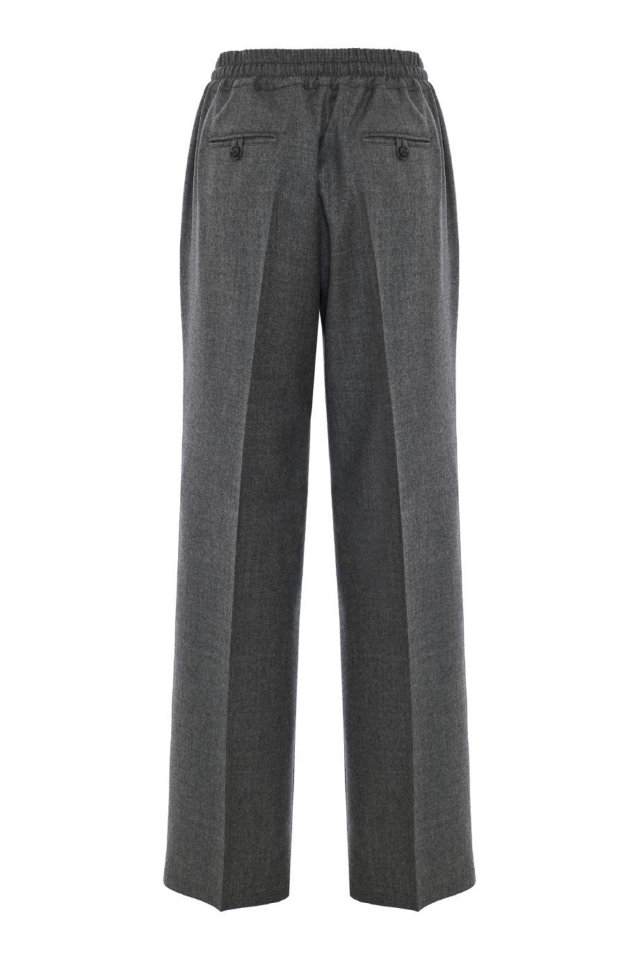 Wool drawstring pants in grey