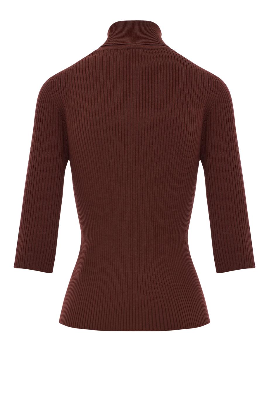 Wool turtleneck sweater in brown