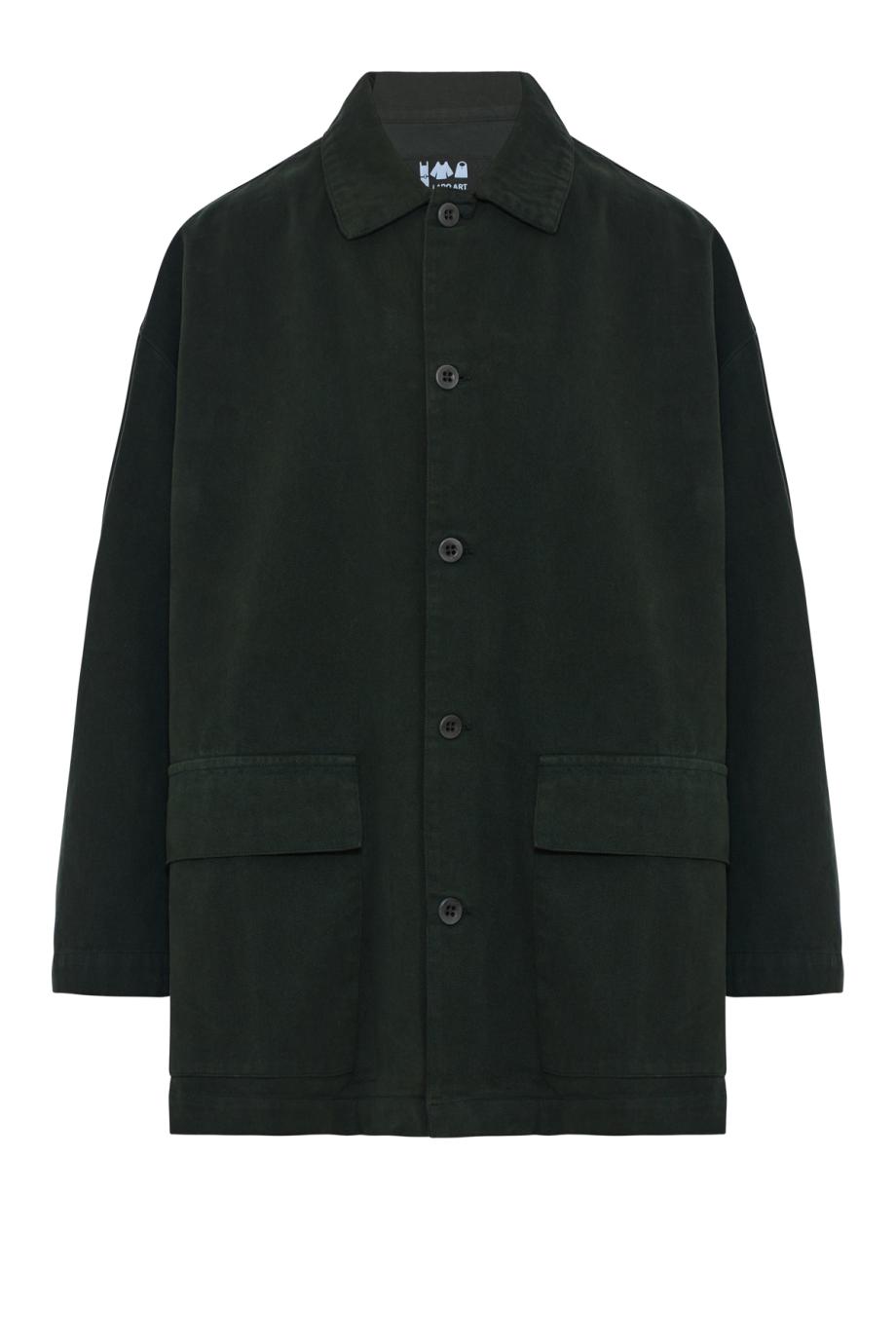 Giulia oversized cotton-twill jacket in kombu