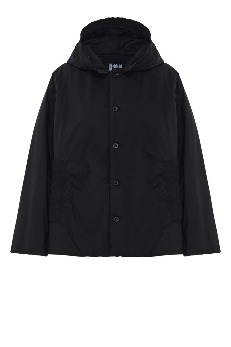Petra hooded cotton-nylon jacket in black