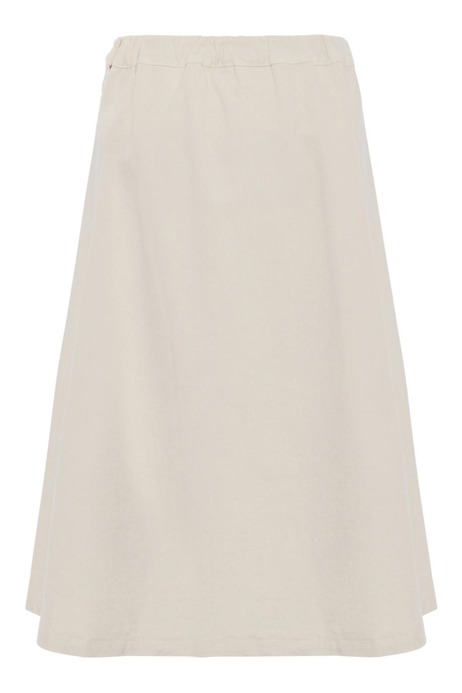 Carta cotton twill midi skirt in winter white