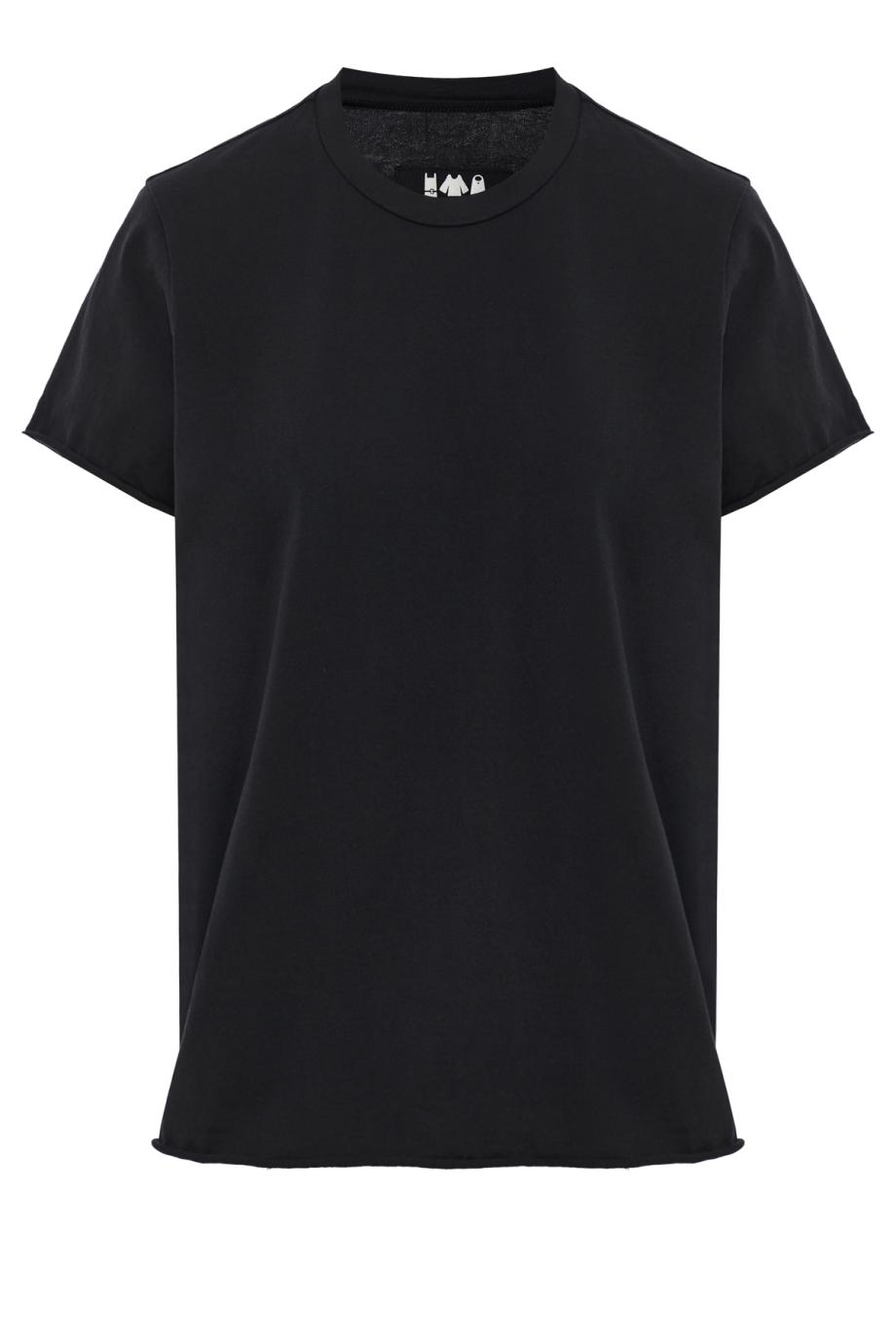 Cotton crew-neck T-shirt in black