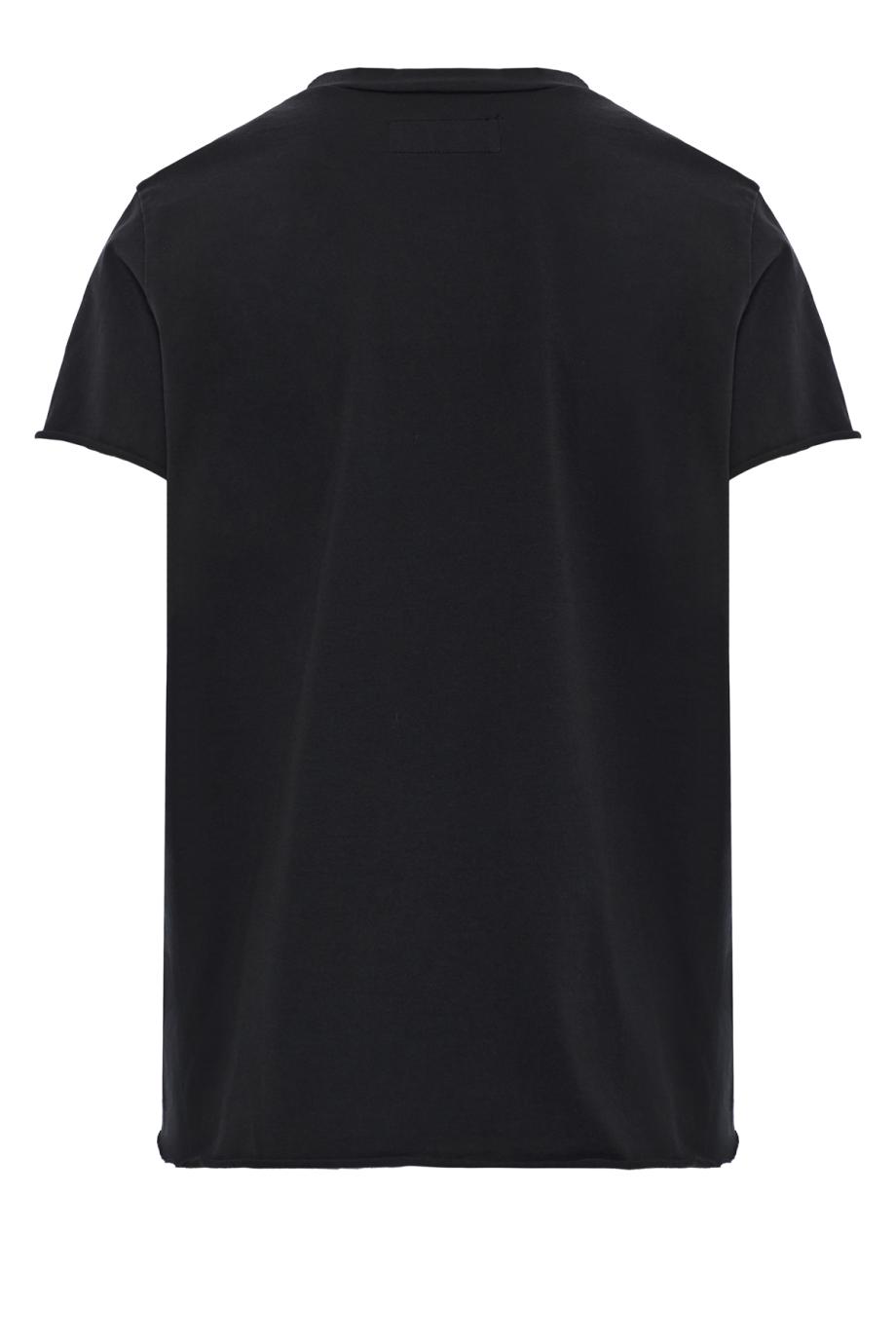 Cotton crew-neck T-shirt in black
