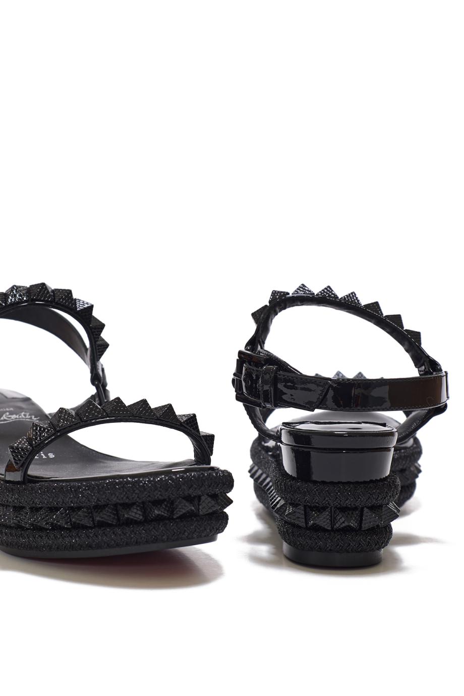 Pyra Clou 60 patent leather sandals in black
