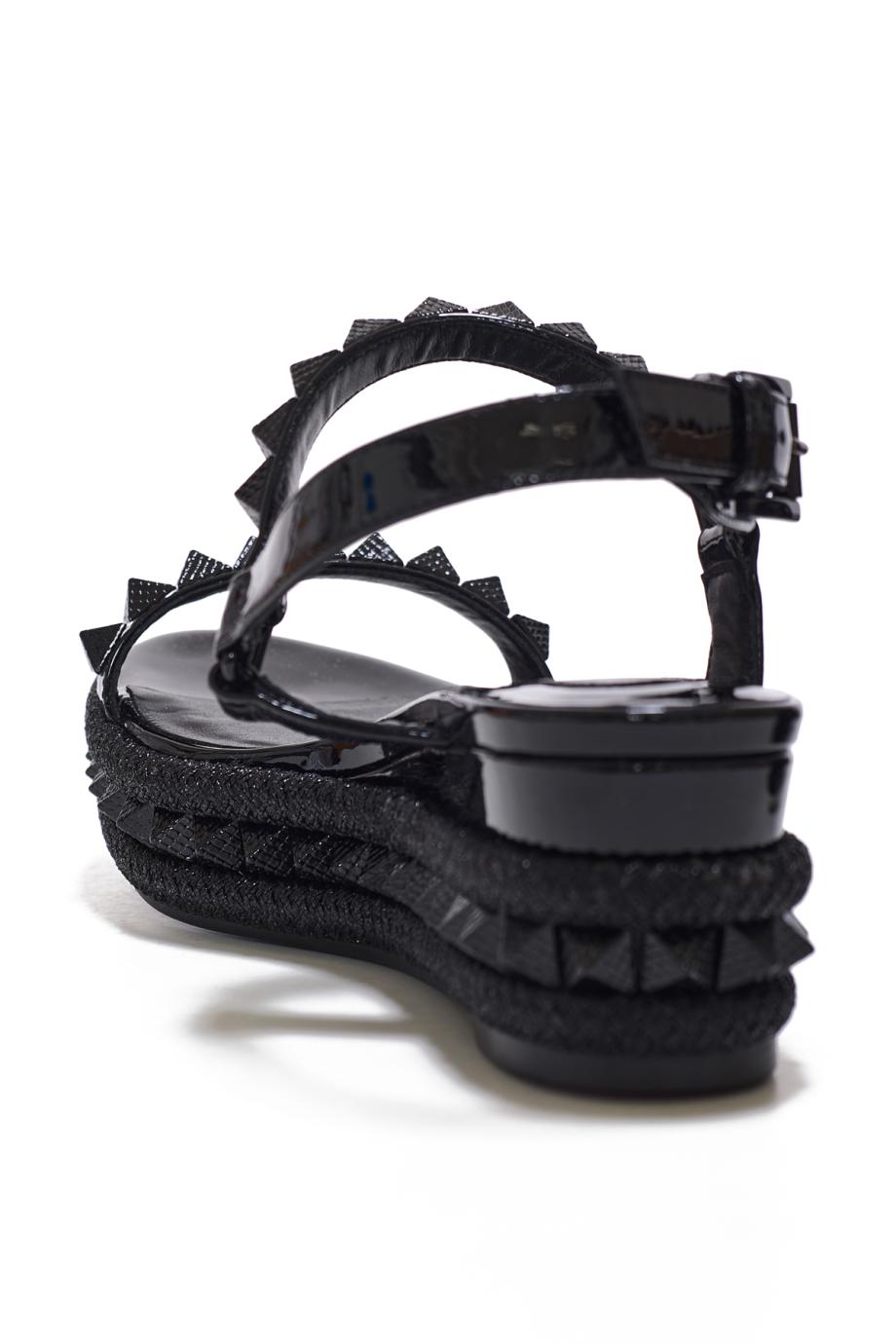 Pyra Clou 60 patent leather sandals in black