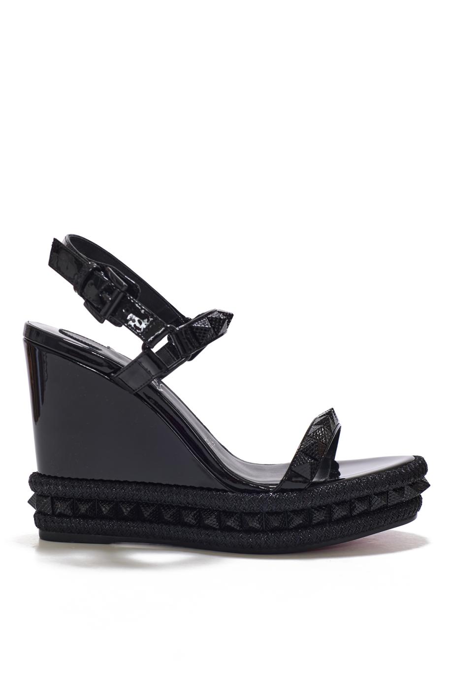 Pyra Clou 110 patent leather sandals in black
