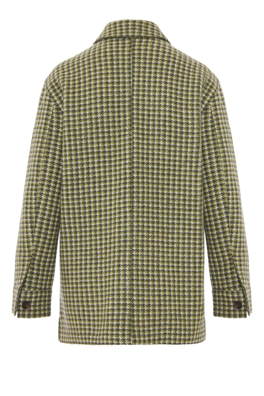 Cashmere houndstooth overshirt in green