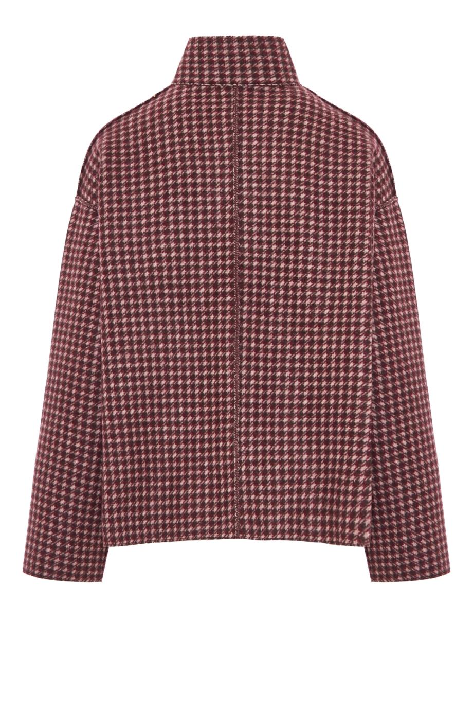 Cashmere houndstooth jacket in bordeaux